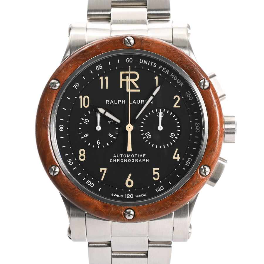 ラルフローレン オートモーティブ クロノグラフ 42mm 腕時計 ブラック メンズ 中古A品