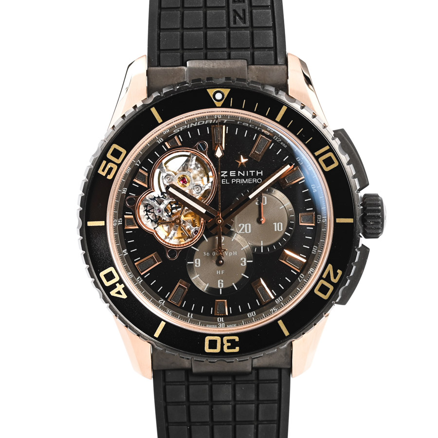 ゼニス エル・プリメロ ストラトス スピンドリフト 腕時計 86.2060.4061/21.R573 ブラック メンズ 中古A品