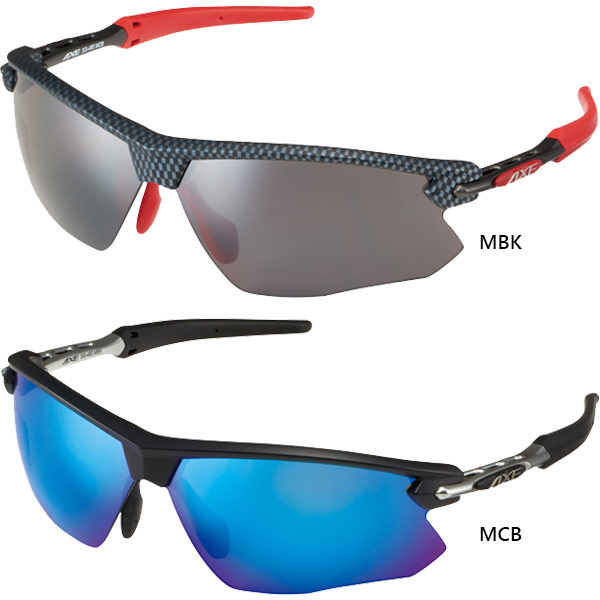 アックス メンズ レディース スポーツグラス ハーフリム サングラス ランニング マラソン 自転車 サイクリング等 スペアレンズ付き ブラ