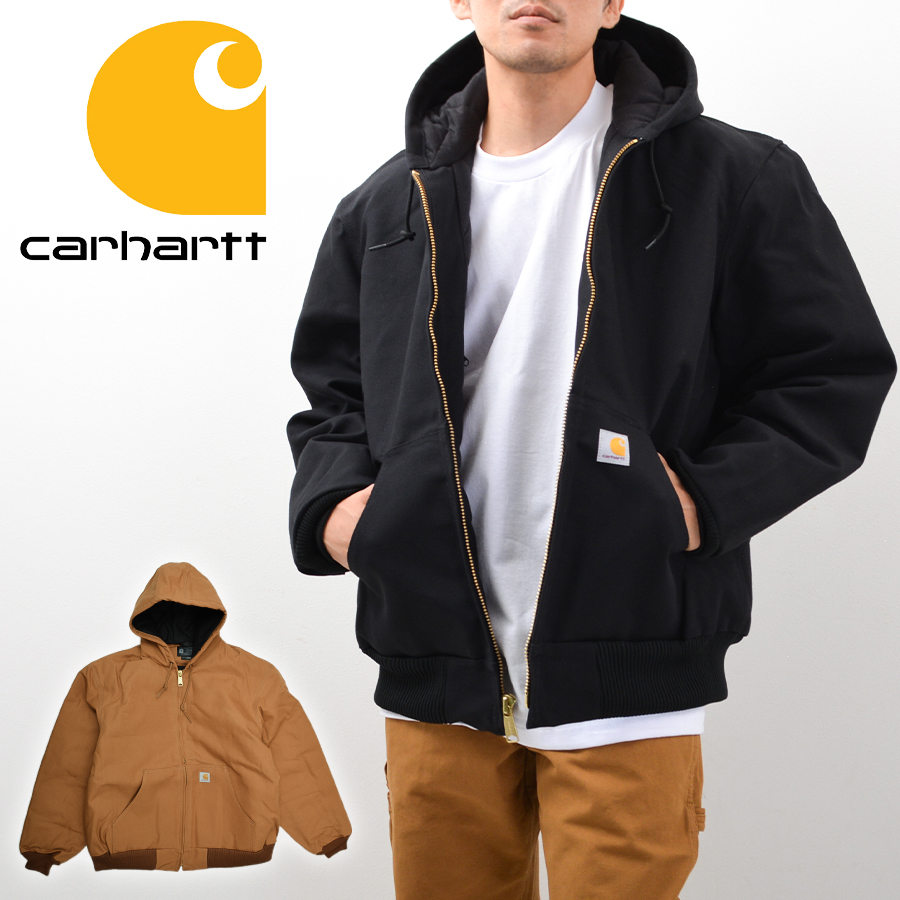 CARHARTT Loose Fit Duck Insulated Flannel Lined Active JKT アウター アウトドア ストリート ワーク ブランド 黒 茶 ブルゾン 防寒 防風 