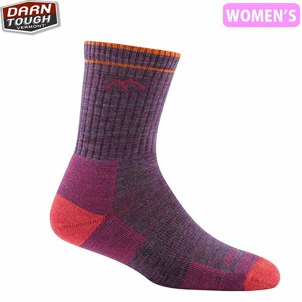 ダーンタフ レディース 1903 ハイカー マイクロクルー ミッドウェイト クッション プラムヘザー 靴下 ソックス DARN TOUGH DTV DAR194419