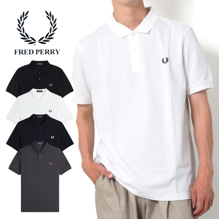 ポロシャツ 半袖 FRED PERRY フレッドペリー M6000 ワンポイント ロゴ刺繍 半袖ポロ 鹿の子 ブランド 白 黒 ネイビー 無地 きれいめ シン
