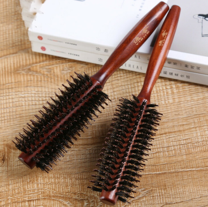 ヘアブラシ 豚毛 ロールブラシ カールブラシ ブローブラシ ヘア ブラシ ヘアセット くし 巻き髪 前髪 ツヤ髪 コスメ 美容 ヘアケア