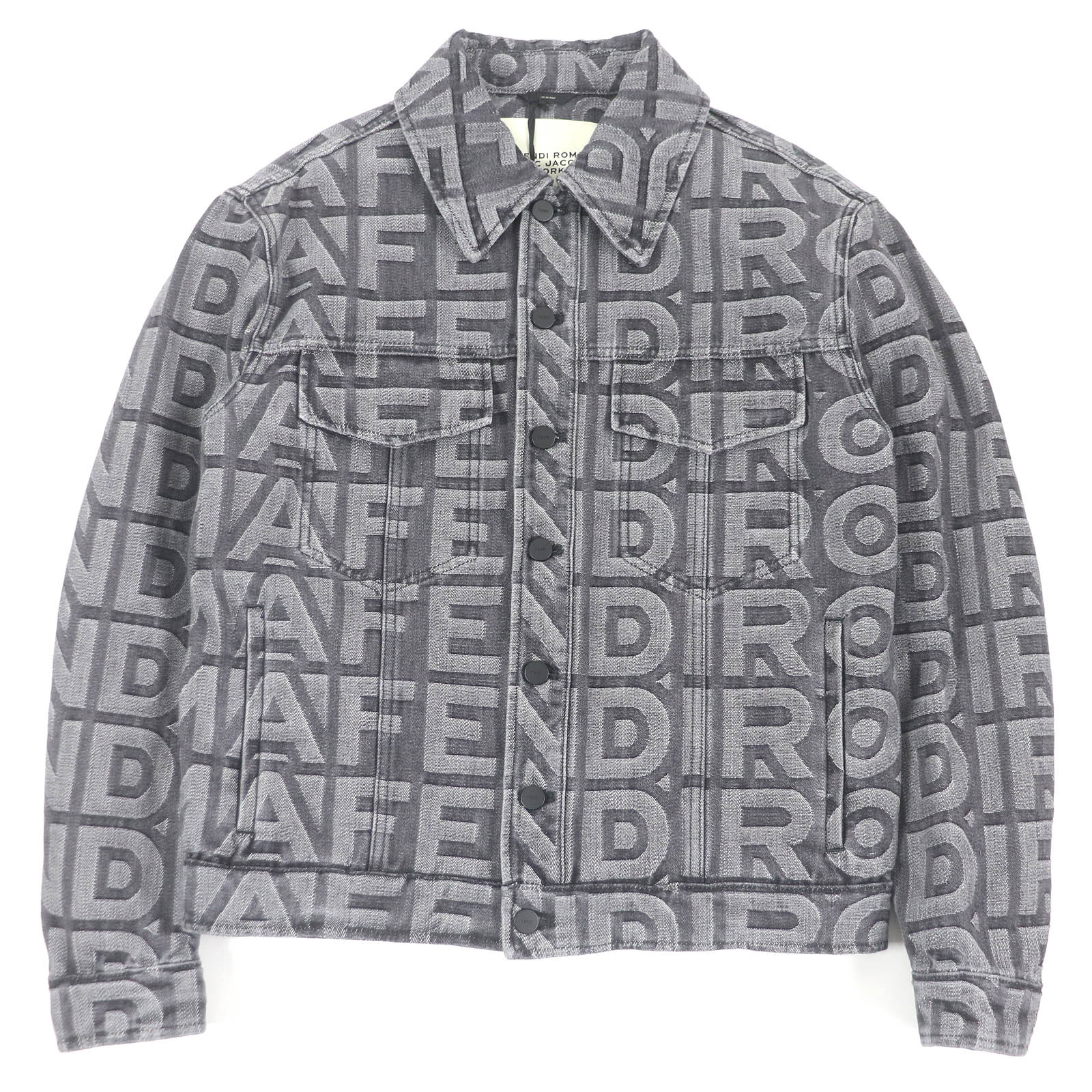 未使用品□FENDI×MARC JACOBS フェンディ×マークジェイコブス 2022年 FW1027 ロゴ総柄 トラッカージャケット デニムジャケット 46 正規