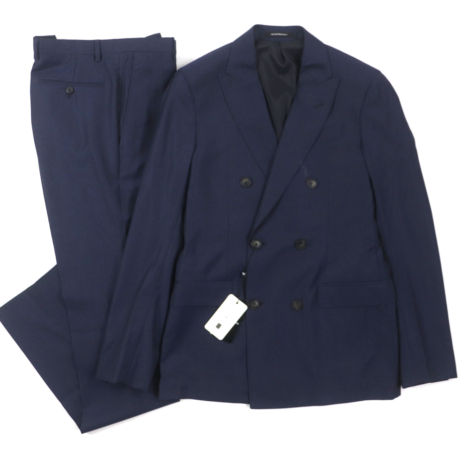 未使用品▼エンポリオ アルマーニ 2017年製 TRAVEL ESSENTIAL トラベルエッセンス SARTORIAL DECO ダブルブレスト スーツ 46 正規品