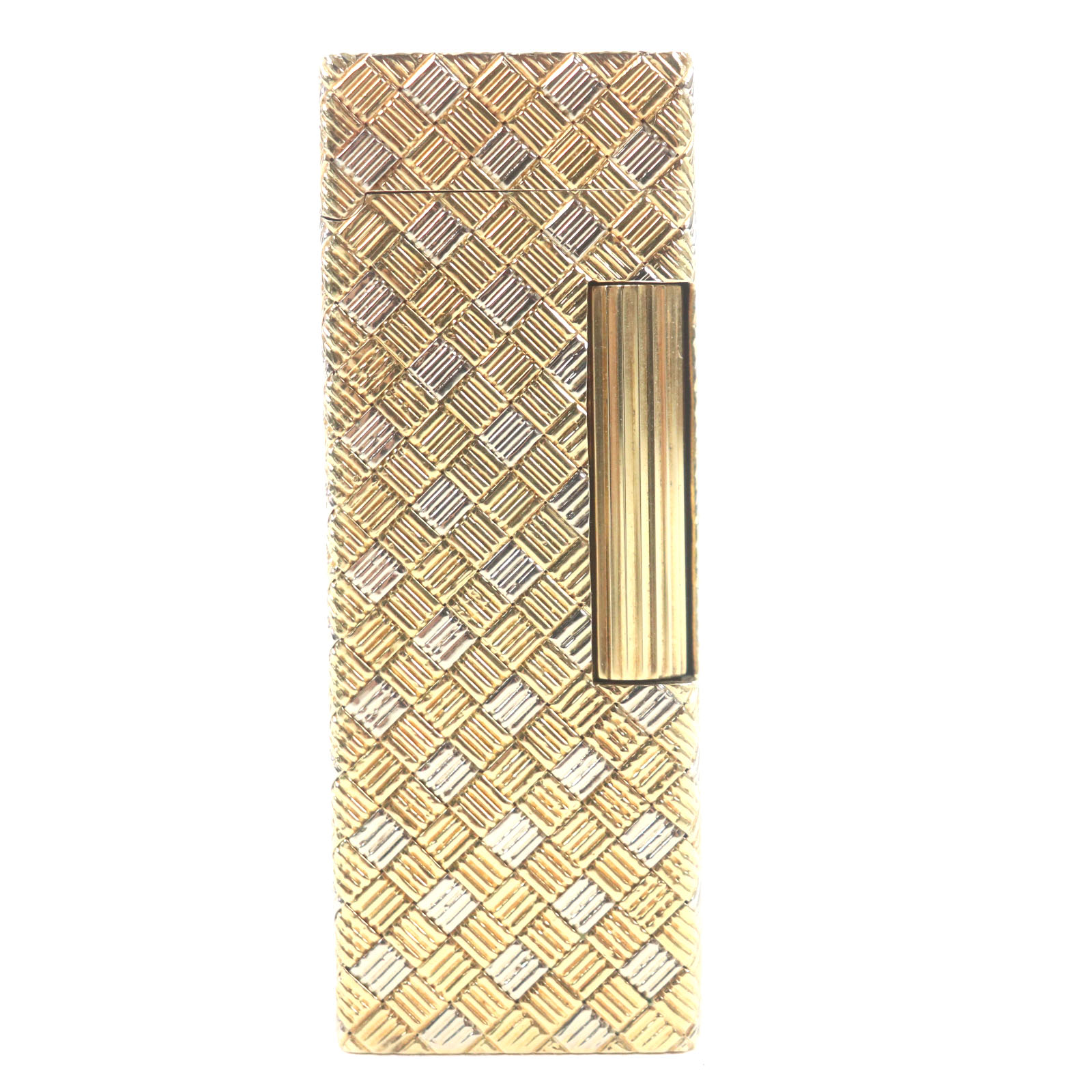 美品▼Dunhill ダンヒル ヴィンテージ 18K アウタージャケット ローラー式 ガスライター ゴールド シルバー 総重量105.6g 着火確認済み