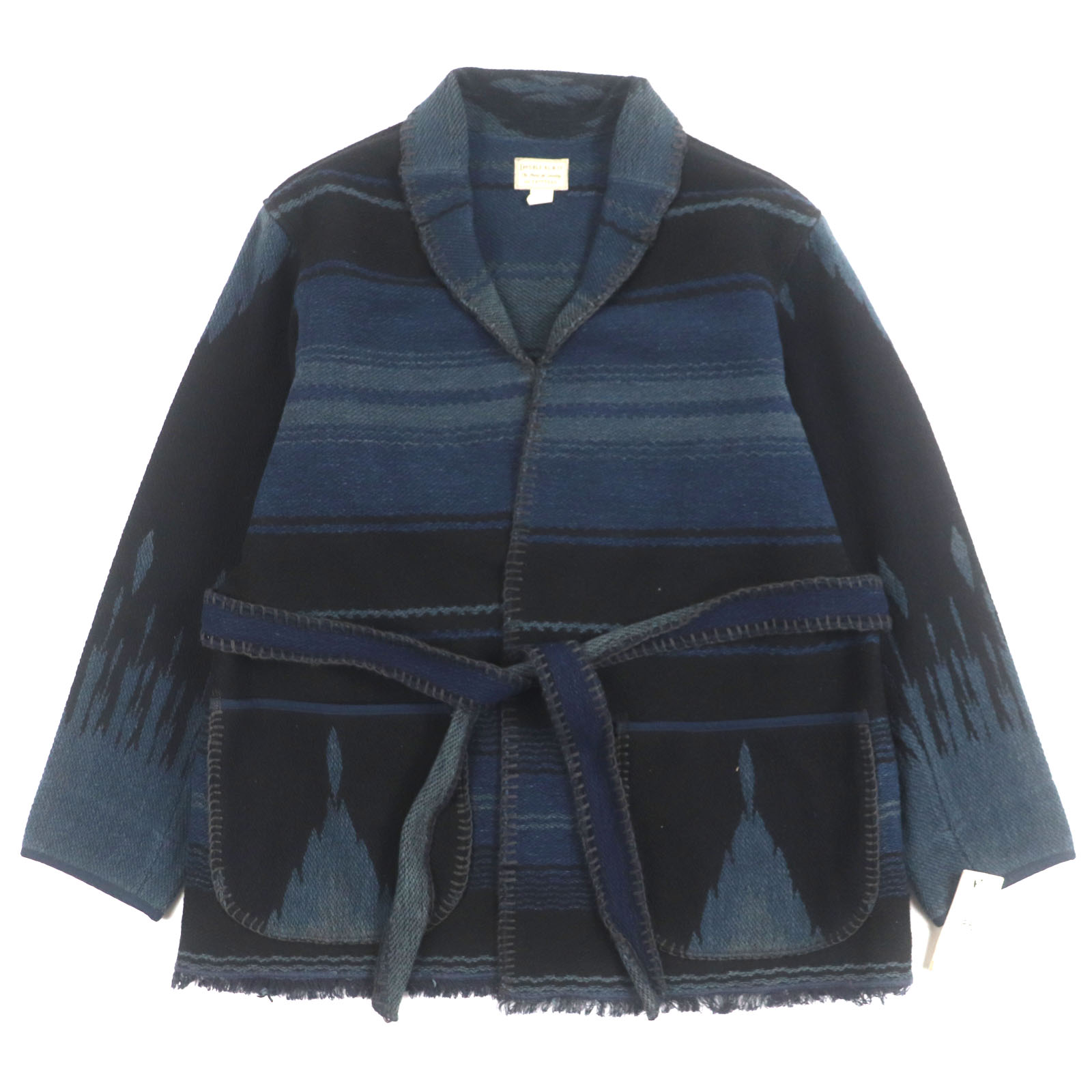 極美品▼RRL ダブルアールエル コットン100% インディゴネイティブ ベルト付き ラグジャケット マルチ XXL 正規品 メンズ 定価303600円