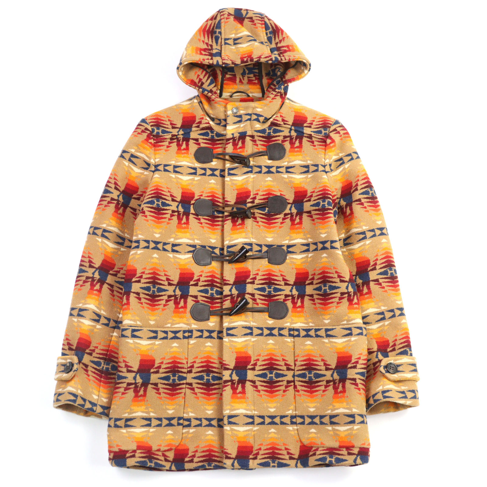 極美品○HYSTERIC GLAMOUR PENDLETON ヒステリックグラマー ペンドルトン 0234AC03 HYS TIMES総柄 ダッフルコート S 正規品 定価121000円