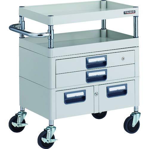 【商品番号】14380929【商品番号】14380929TRUSCO フェニックスワゴン 抗菌 省音 600X400XH740 引出付 W色工具箱・収納ケース》パーツボックスJANコード：498999