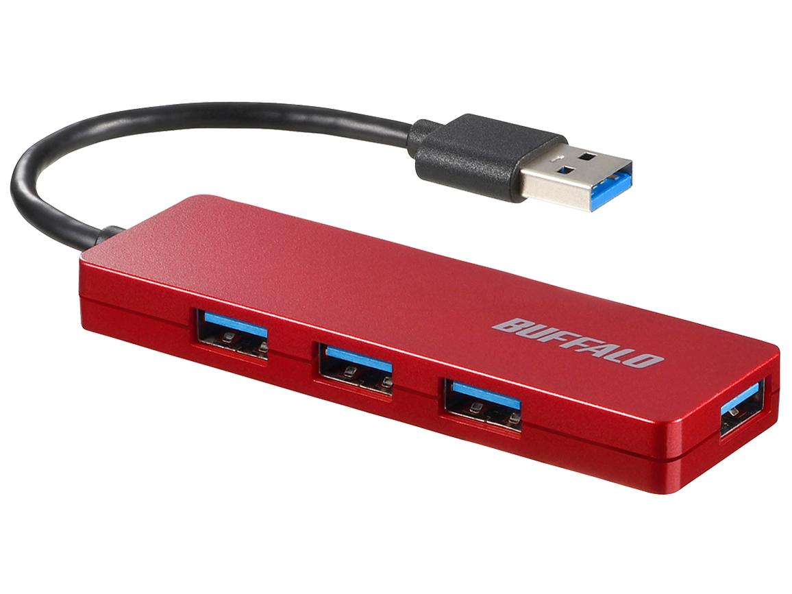 【商品番号】8313821【商品番号】8313821バッファロー USB3.0 バスパワー ハブ 4ポート ハブ レッド(BSH4U120U3RD)ケーブル・電源・アダプタ》USBハブJANコード：4