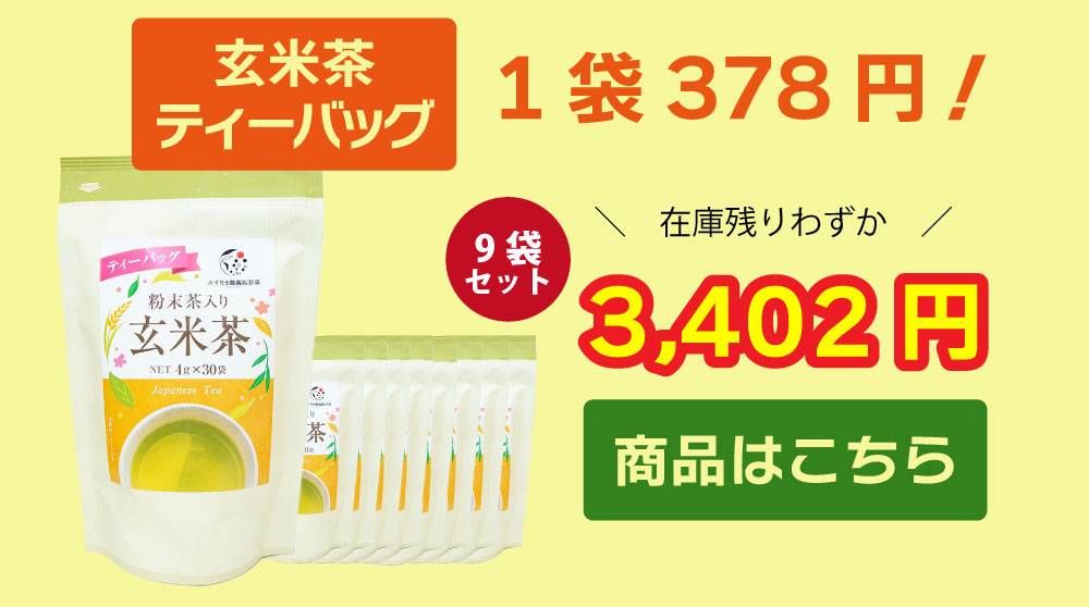 9袋セット玄米茶ティーバッグ