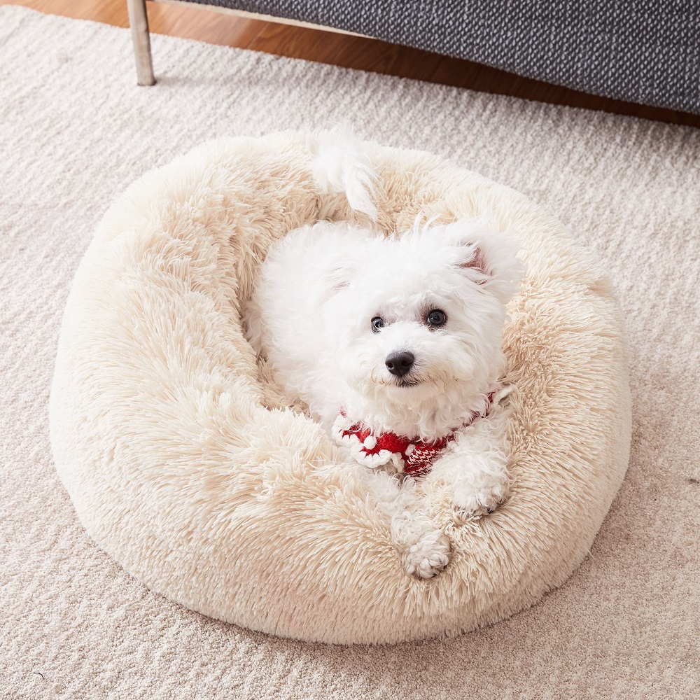 犬猫をダメにするベッド 丸型長毛