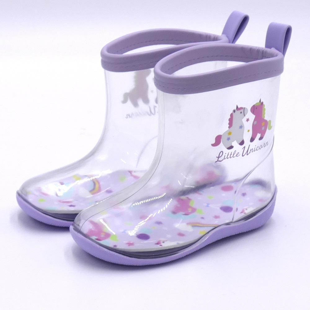 透明 レインブーツ 長靴 15cm 子供 かわいい クリア キッズ 雨具 レイングッズ スケーター skater RIBTCL15 リトルユニコーン ユニコーン