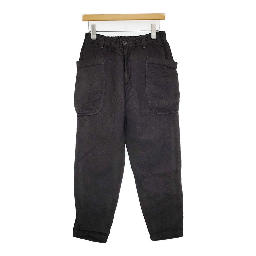 sage de cret ウールリネン9分丈ワークパンツ 定価29700円 サイズS イージー パンツ ブラック メンズ サージュデクレ【中古】6-0512G♪