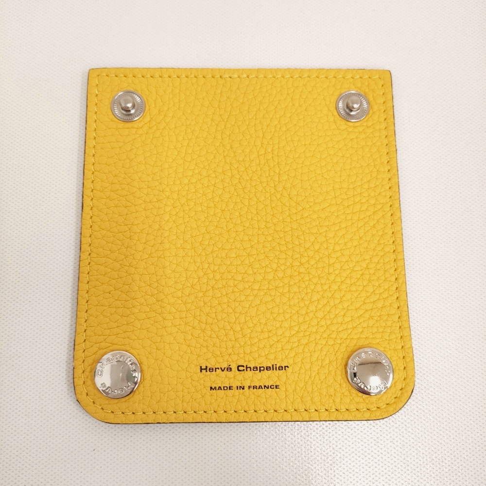 Herve Chapelier ハンドルグリッパー トゥルヌソル 1611L 定価16280円 レザー 革 イエロー レディース エルベ・シャプリエ【中古】5-0614