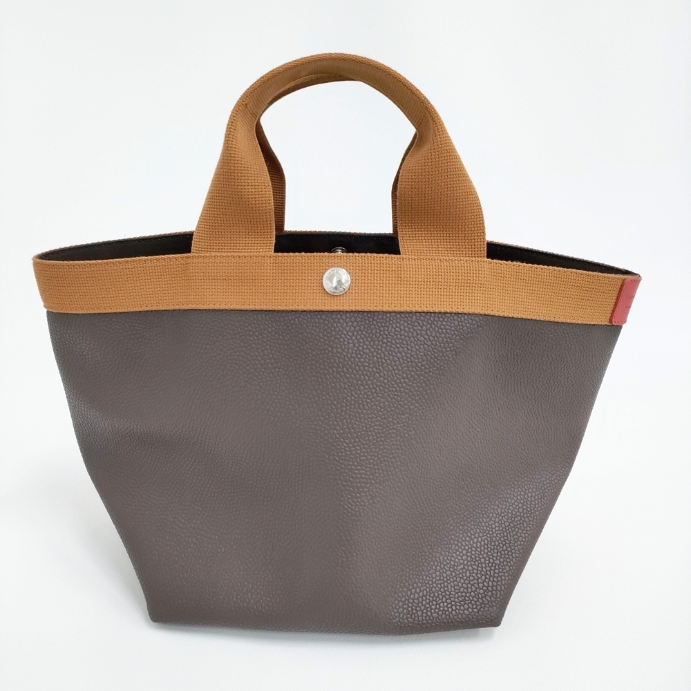 Herve Chapelier 赤タグオーダー品 707GP リュクス舟型トートM ダブルハンドル トートバッグ ブラウン レディース エルベ・シャプリエ【