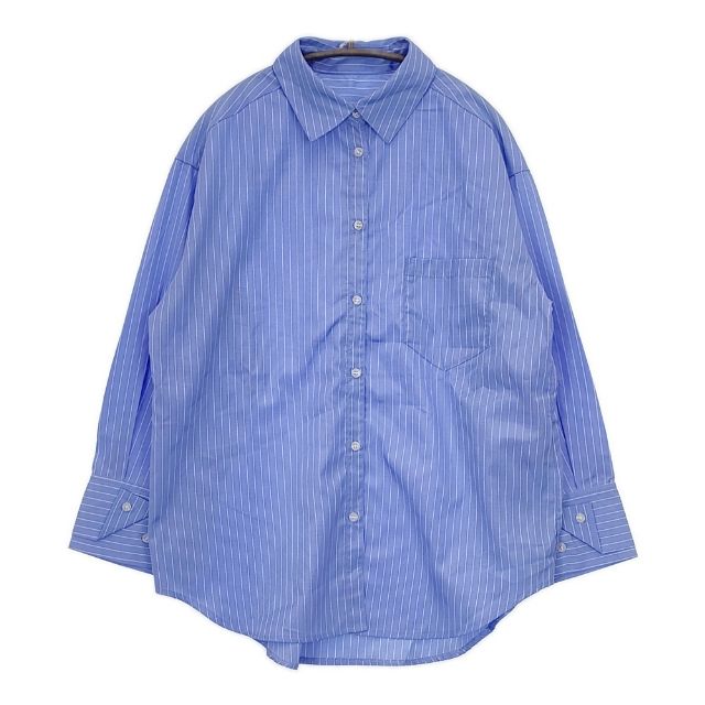 FREE'S MART Wカフスビッグシャツ ストライプ オーバーサイズ 長袖シャツ 23SS ブルー ホワイト レディース フリーズマート【中古】5-07