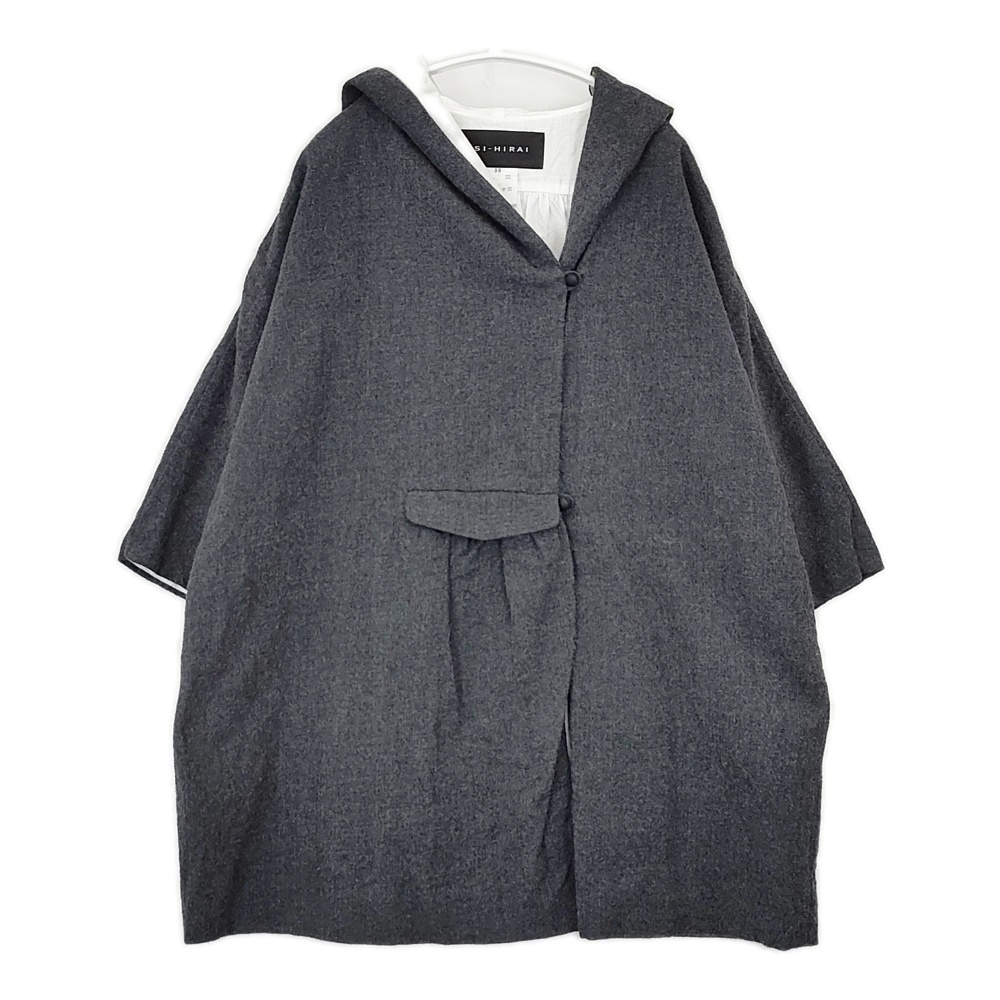 SI-HIRAI CHW-2220 フード ウール サイズ38 コート チャコールグレー レディース スーヒライ【中古】5-1007T△