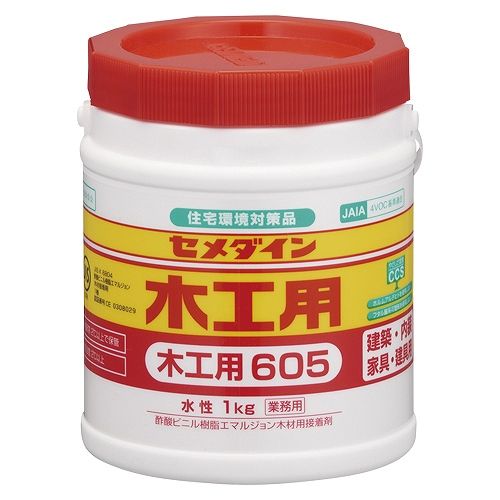 セメダイン(Cemedine) 木工用605 1kg ポリ容器 AE-194(04946) AE-194 04946 木工用接着剤 木工用 接着剤 貼切用品 切貼用品 オフィス用品 事務用品 OA用品