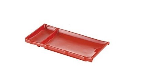 エンテック(Entec) シンプル食器 千羽鶴 角仕切皿 赤 SP-32(056284-003) 千羽鶴印 テーブルウェア テーブルウェアー テーブルウエア 台所 キッチン 給食 外食 食事 レストラ