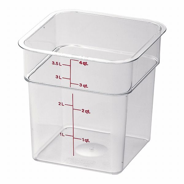 CAMBRO(キャンブロ) 角型フードコンテナー クリア 3.8L 4SFSCW(AHC03004) きゃんぶろ バット コンテナ コンテナー 番重 ボックス 保存容器 食品保存容器 角型 フードコン