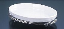 TKG アストラル 小判スタンドセット 白 40cm 18-8 40-3011-40W(NBL1340) テイケイジイ TKGコーポレーション 遠藤商事 スタンド ホルダー 小判型 オーバル 盛り皿 