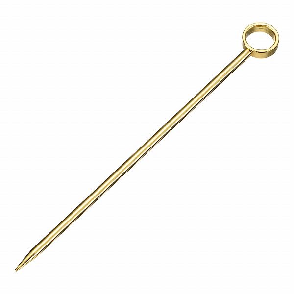 18-8 オードブルピン 金メッキ 80mm 丸穴 入数：1セット(6本入) OOC02007 オードブルピック カクテルピック ピック オードブルピン カクテルピン マティーニピン オードブル カク