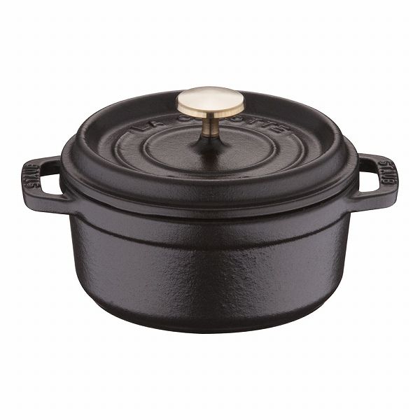 ストウブ(Staub) ピコ・ココット 黒 12cm ラウンド 鋳鉄 40509-471(RST3402) すとうぶ ラウンドココット ココット鍋 両手鍋 料理鍋 調理用鍋 鍋 卓上鍋 洋風 オーブン