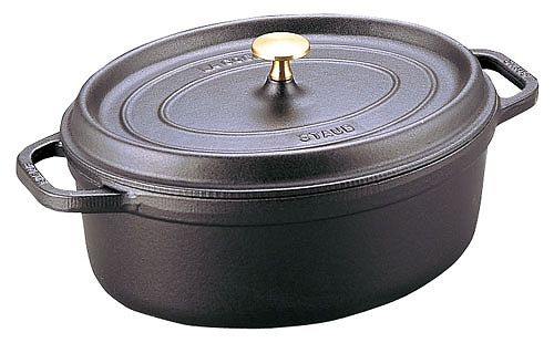 ストウブ(Staub) ピコ・ココット 黒 23cm オーバル 鋳鉄 40500-231(RST3504) すとうぶ オーバルココット ココット鍋 両手鍋 料理鍋 調理用鍋 鍋 卓上鍋 洋風 オーブン