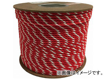 ユタカ アクリル紅白ロープ 6mm×200m PRZ-10(7948051) ユタカメイク YUTAKAMAKE PRZ10 8200976000 ユタカ ロープ 環境安全用品 シート・ロープ4903