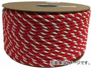 ユタカ アクリル紅白ロープ 9mmm×150m PRZ-55(7948069) ユタカメイク YUTAKAMAKE PRZ55 8200976000 ユタカ ロープ 環境安全用品 シート・ロープ490