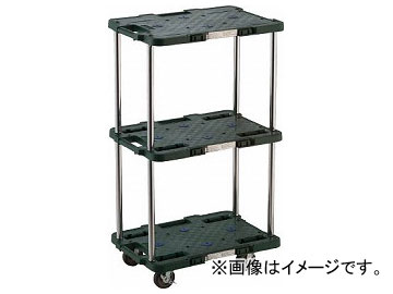 トラスコ中山 ルートバン 3段式 370×500 4輪自在S付 緑 MPB-503JS-GN(7803575) TRUSCO MPB503JSGN 8000155060 HO運搬車 物流保管用品 運搬