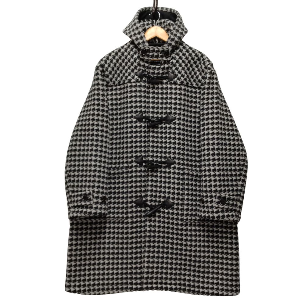 STUSSY ステューシー × DENIM TEARS DUFFLE COAT ダッフルコート ブラック×ホワイト サイズ L 正規品 / 50332