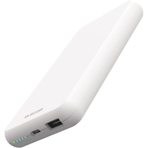 コネクタタイプ USB Type C, USB Type A ブランド エレコム(ELECOM) バッテリー容量 10000 色 ホワイト 特徴 15W, 10000m Ah, 出力2ポート(USB-