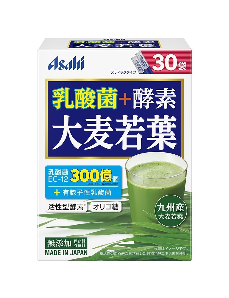 【５個セット】 アサヒグループ食品 乳酸菌+酵素 大麦若葉 30袋 (90g)×５個セット ※軽減税率対応品