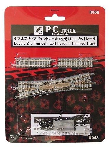 (中古品) ロクハン Zゲージ R068 ダブルスリップポイントレール (左分岐) +カットレール 【メーカー名】 ロクハン(Rokuhan) 【メーカー型番】 R068 【ブランド名】 ロクハン(R