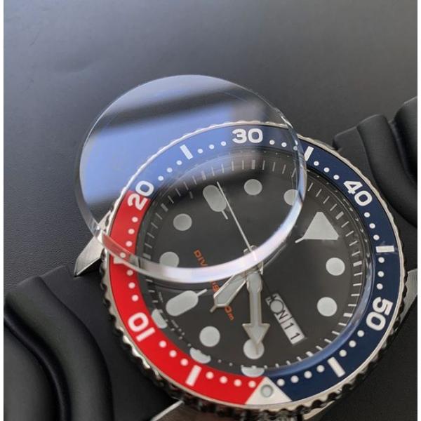 【SEIKO 社外部品】 風防 サファイアクリスタル ブルーAR セイコー 平面 SKX007 SKX系 ダイバー ウォッチ