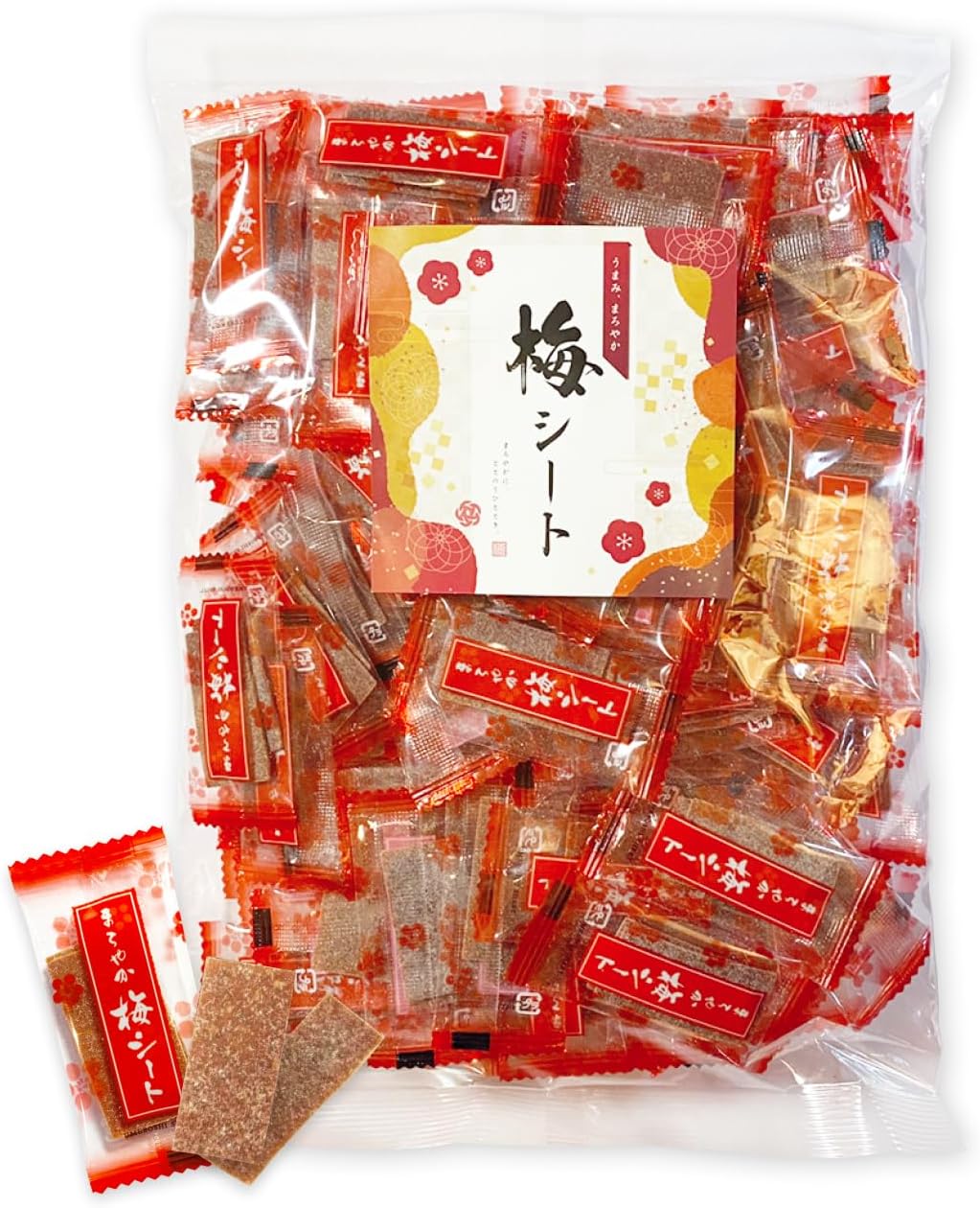 まろやか 梅シート 2枚入×100袋セット シェアパック 個包装 小分け 業務用 大容量 梅 梅干しシート 種なし 熱中症対策 塩分補給
