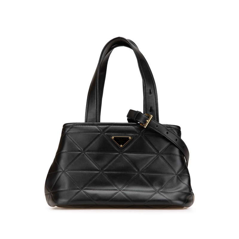 ■商品情報 [管理番号]222-12226 [ブランド]プラダ（PRADA） [型番]1BG548 [対象]レディース [カラー] ブラック [シリーズ]スモール キルティング トート 三角ロゴプレー