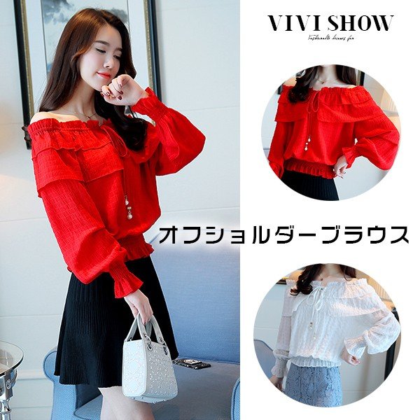 ■素材：シフォン■カラー：レッド ホワイト■サイズ：S袖丈59着丈50バスト118肩幅34-49M袖丈60着丈51バスト122肩幅35-50L袖丈61着丈52バスト126肩幅36-51XL袖丈62着丈