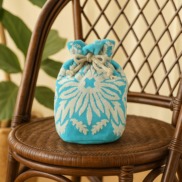 キャシーマム 巾着 ポーチ Kathy Mom Island Style ハワイアン ノヘアシリーズ (レッドジンジャー/エメラルド) コスメポーチ 化粧ポーチ