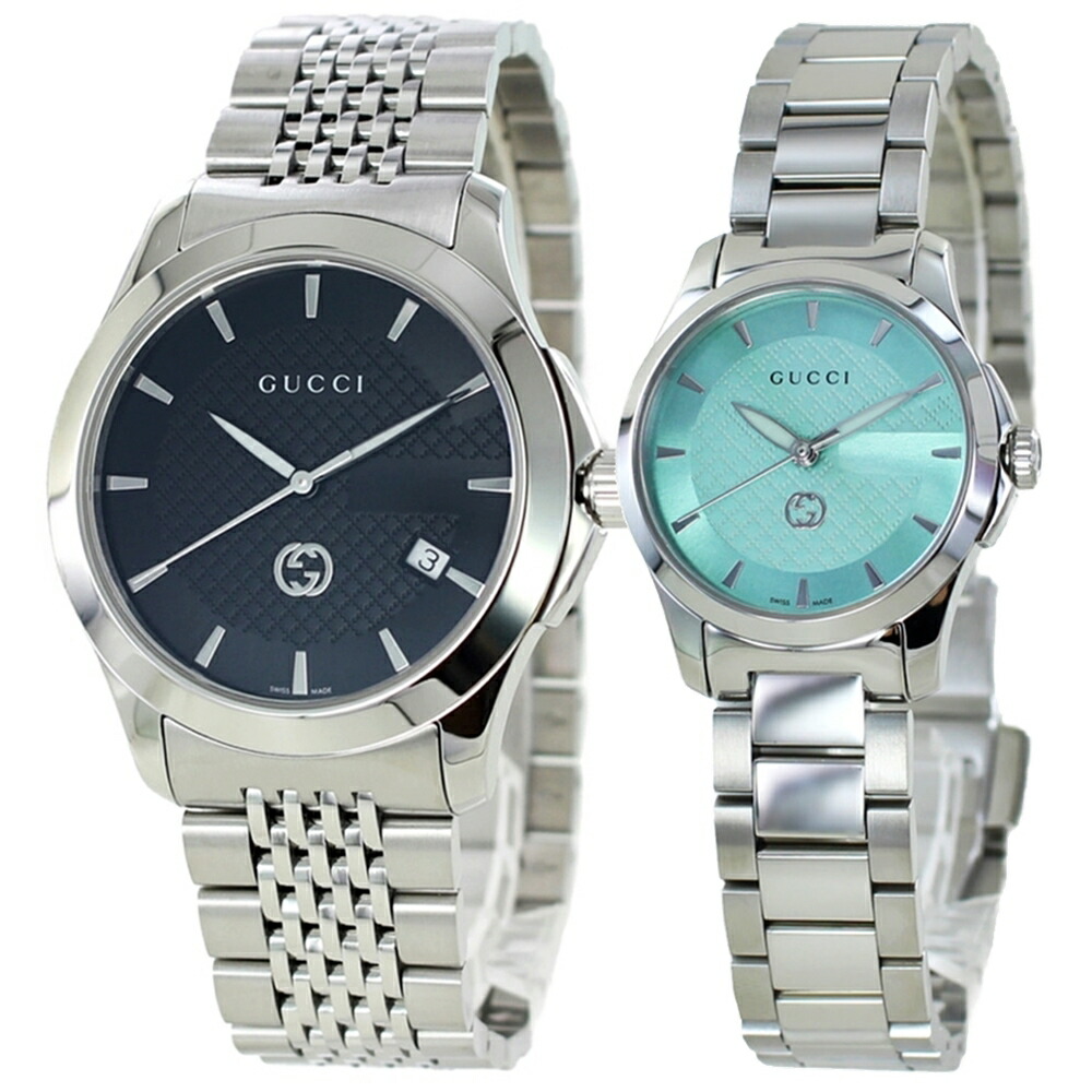 ペアウォッチ グッチ ペア 腕時計 手表 婚約 結婚 記念日 両親 プレゼント 高級時計 GUCCI Gタイムレス メンズ レディース お揃い カップ