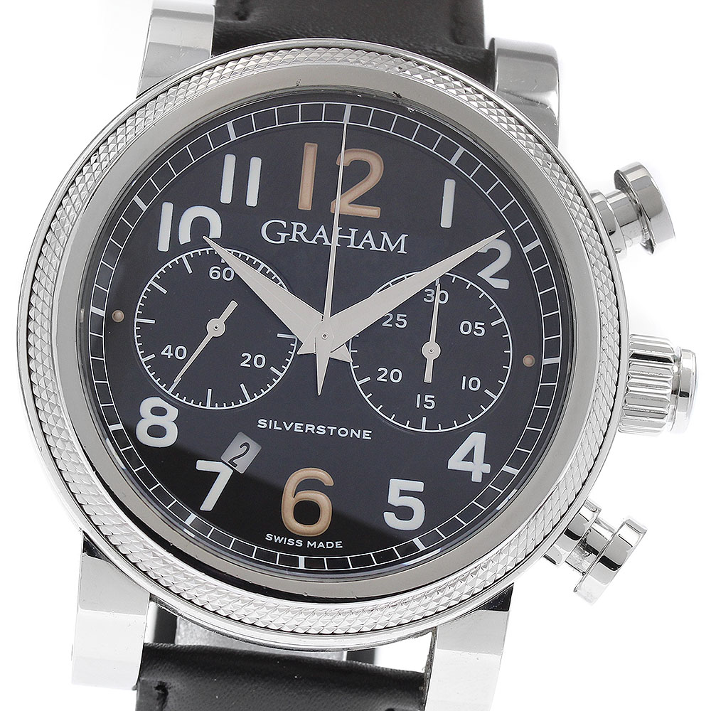 グラハム GRAHAM 2BLFS シルバーストーン ヴィンテージ クロノグラフ 自動巻き メンズ 保証書付き_840493