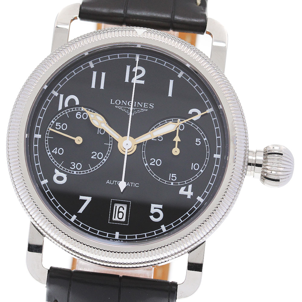 ロンジン LONGINES L2.783.4 ヘリテージ アヴィゲーション オーバーサイズクラウン 自動巻き メンズ 美品 箱・保証書付_849766