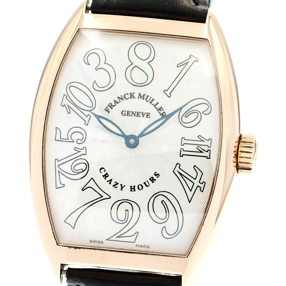フランクミュラー FRANCK MULLER 7851CH トノーカーベックス クレイジーアワーズ K18PG 自動巻き メンズ 良品 _865179