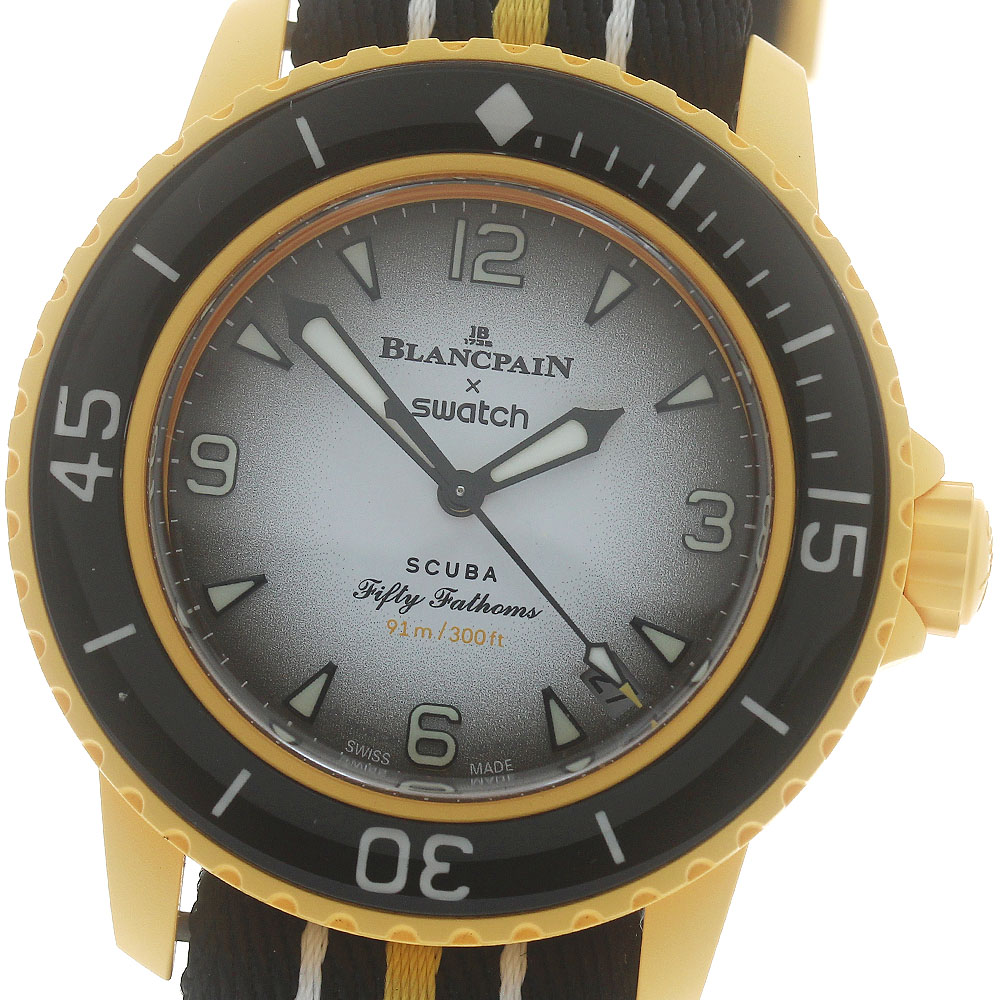 スウォッチ Swatch SO35P100 BLANCPAIN×Swatch バイオセラミック スクーバ フィフティ ファゾムス 自動巻き メンズ 箱・保付き_876510