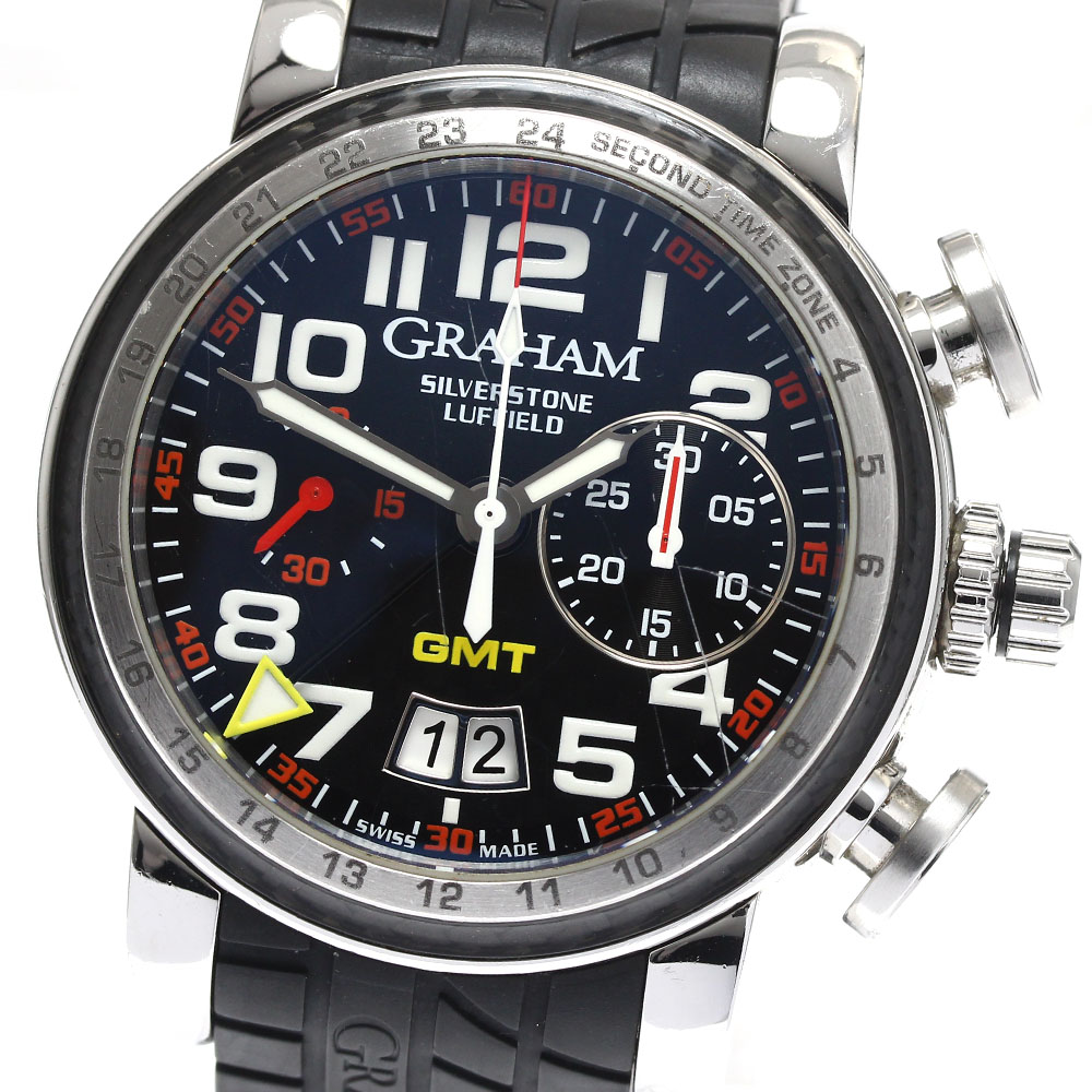 グラハム GRAHAM 2GSIUS.B0BA.K シルバーストーン GMT デイト クロノグラフ 自動巻き メンズ _891618