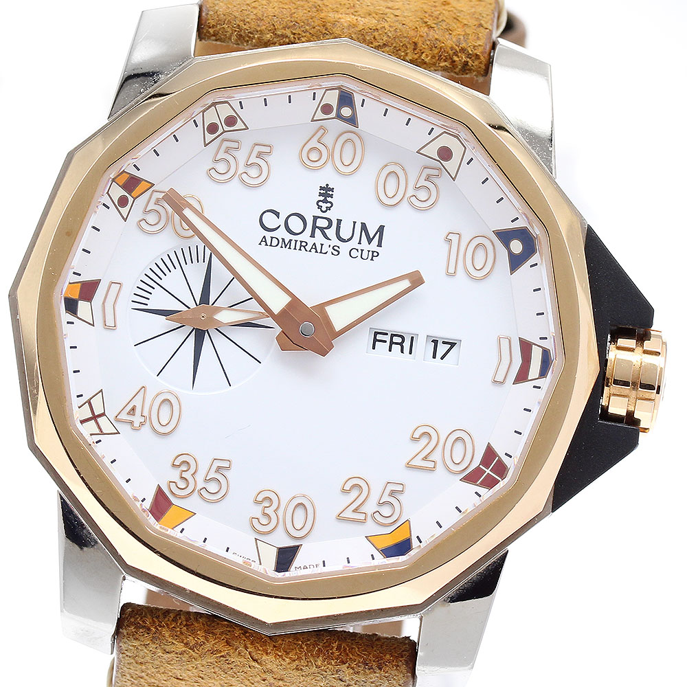 コルム CORUM 947.931.05 アドミラルズカップ コンペティション 48 スモールセコンド デイデイト 自動巻き メンズ 保証書付き_839113