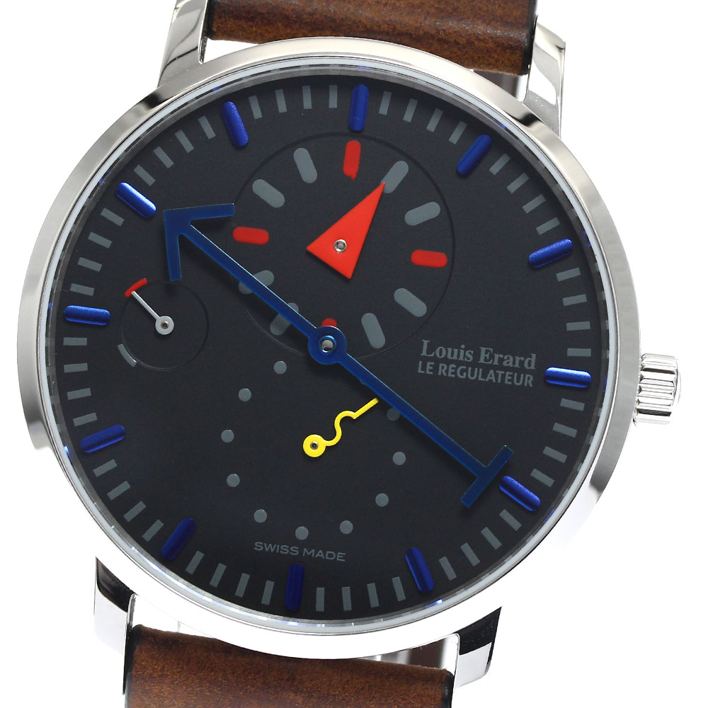 ルイ・エラール Louis Erard LE54230AJ7213 レギュレーター アラン シルベスタイン コラボ 50本限定 手巻き メンズ 美品 箱付き_899934