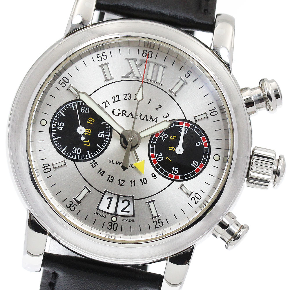 グラハム GRAHAM 2SIAS シルバーストーン クロノグラフ GMT 自動巻き メンズ 箱・保証書付き_894061